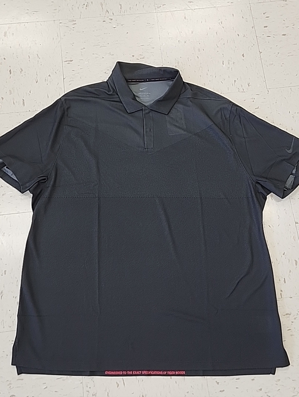 NEW Nike Tiger Woods Collection Dri-Fit ADV Black Golf Polo Men's Size XXL 2XL